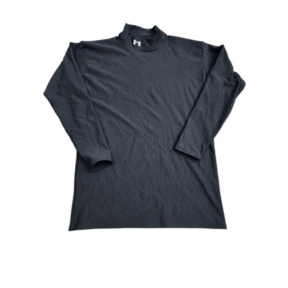 Under Armour Black Long Sleeve Mock Compression Pullover Shirt Active Athletic L